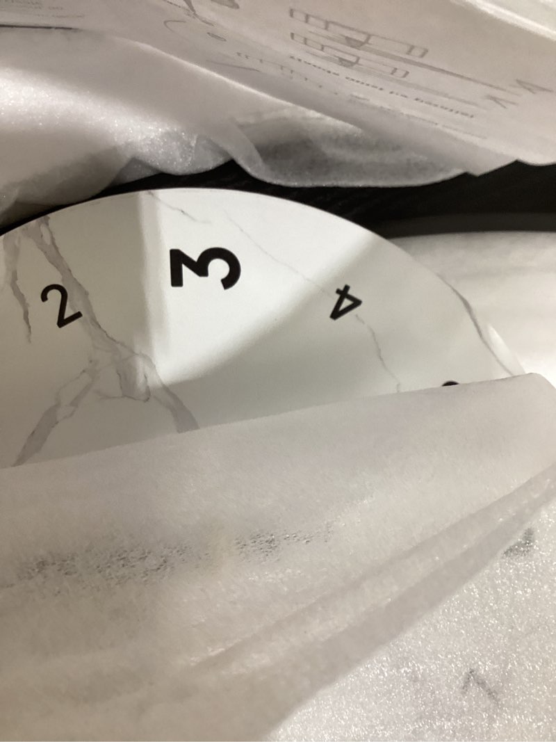 Condition photo showing New/Like New for Large Wall Clock for Living Room Decor 30 Inch Modern Decorative Wood Wall Clock Battery Operated Non Ticking for Bedroom Office Kitchen Big Pendulum Silent Clock Wall Decor for Home Indoor