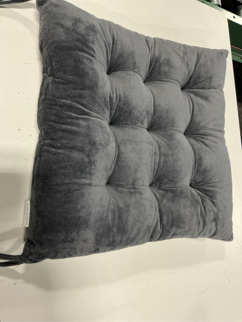 Condition photo showing Good Condition for handmade velvet chair seat cushions tufted with ties - 16''x16'' | 3'' thick
