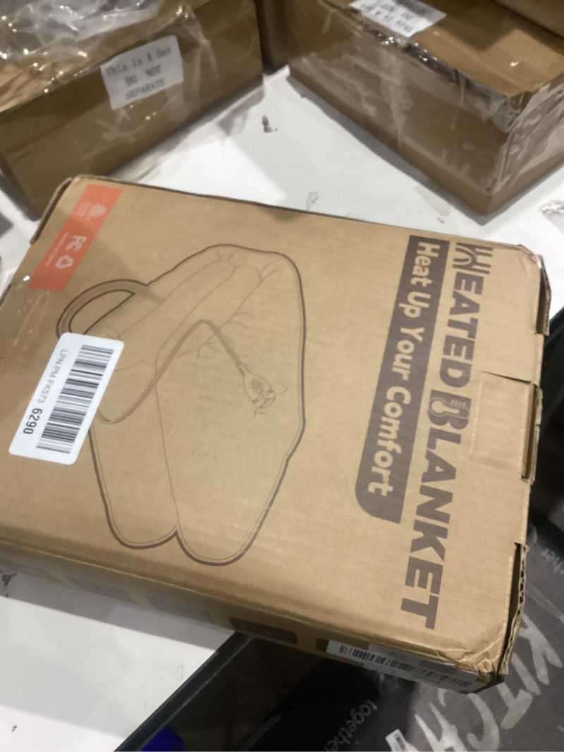 Condition photo showing New/Like New for Electric Heated Blanket Throw Size 50"×60" with 6 Heating Levels & 3 Hours Auto Off, Heating Blanket Double Sided Plush Sherpa, Fast Heating, Machine Washable for Christmas Gift - Light Gray 03-light Gray Throw (50" x 60")