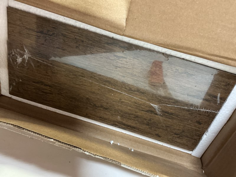 Condition photo showing Good Condition for QEEIG 10" Deep Floating Shelves for Wall - 10 x 16 inch Book Shelf Bathroom Bedroom Kitchen Living Room Hanging Bookshelf Farmhouse Set of 3, Rustic Brown (025-40BN3) 10"D x 15.7"W Brown