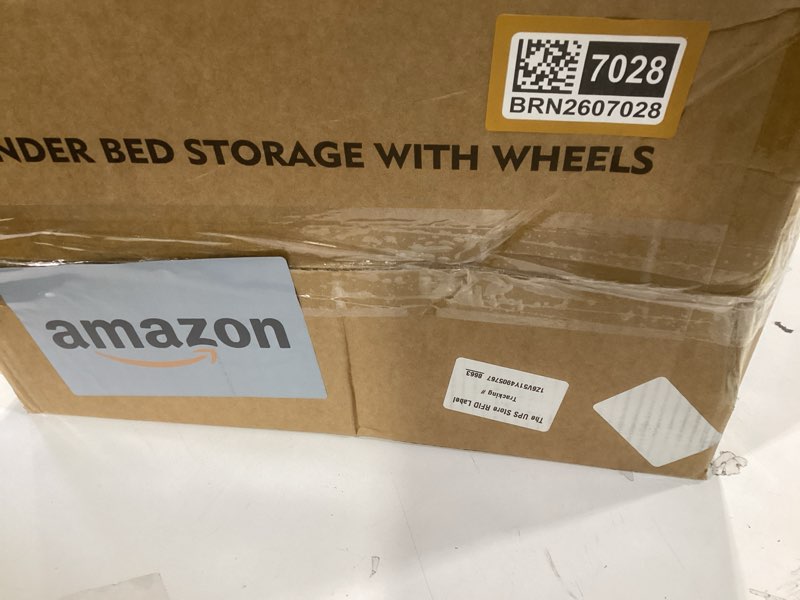 Condition photo showing Good Condition for under bed storage with wheels, 2-pack underbed storage containers with clear lids, under bed shoe storage organizer, rolling under the bed storage bins for clothes shoes blankets (black) black 2 pack