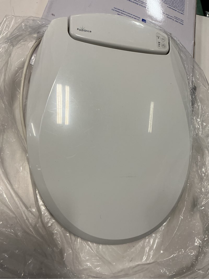 Condition photo showing Good Condition for Bemis Radiance Heated Night Light Toilet Seat, Slow Close Adjustable Fit Long Lasting Plastic Seat, Round, White