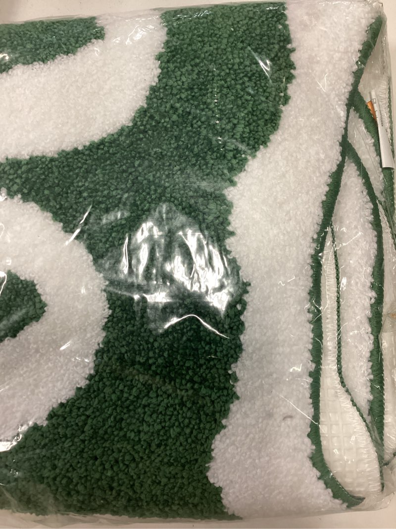 Condition photo showing New/Like New for lumi cute rugs for bathroom, good shaped bath mats, funny area rug, green non slip absorbent soft bath mat, quick dry, machine washable for shower, kids room, floor,tub, 24"x36", good good-large