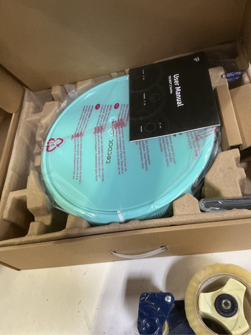 Condition photo showing New/Like New for TECBOT S1 Robot Vacuum Cleaner Slim 120Mins Runtime 2-in-1 Robot Sweeping or Mopping Self-Charging WiFi&App&Remote Control Robotic Vacuum Cleaner for Home Pet Hair Hard Floors,Blue