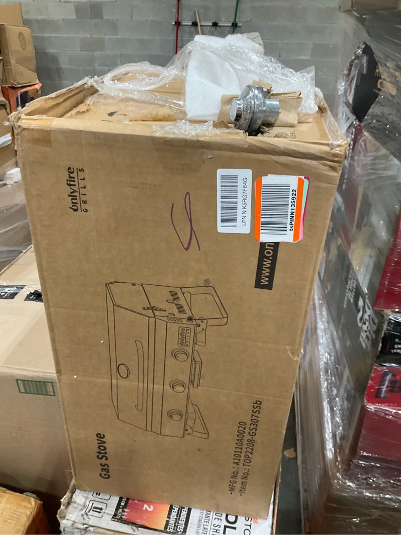 Condition photo showing As Is for Tabletop Gas Grill 3 Burners, Portable Propane BBQ Grill with Foldable Legs & 22" Stainless Steel Grate for Outdoor Patio Backyard Barbecue, Camping Tailgating RV, 24000BTU High Output, Classic GS307 GS307 TABLETOP