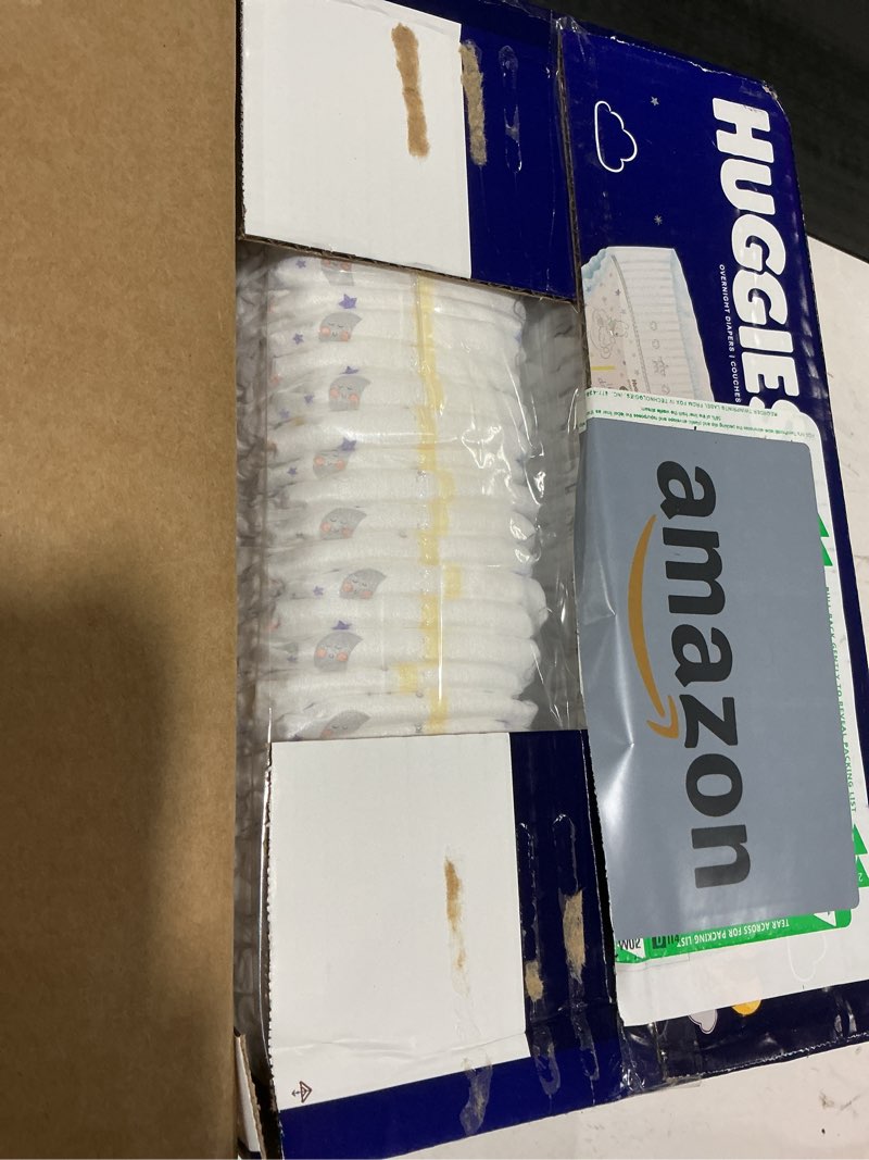 Condition photo showing New/Like New for huggies overnites size 3 overnight diapers (16-28 lbs), 66 ct, packaging may vary size 3 66