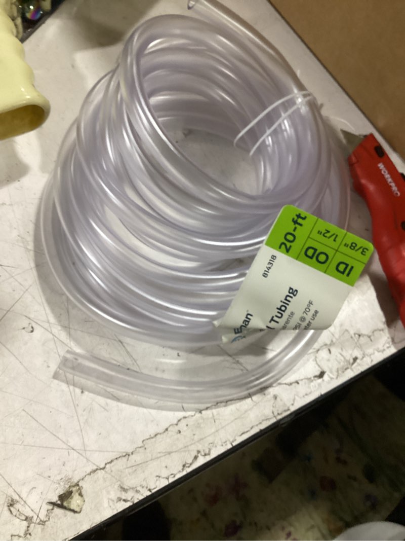 Condition photo showing As Is for eastman 1/2 in x 20 ft pvc clear vinyl tubing non toxic material chemicals