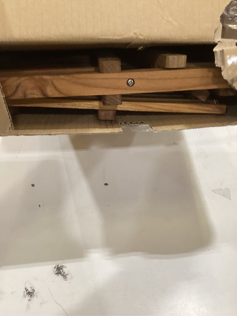 Condition photo showing As Is for Utoplike Large Teak Dish Drying Rack, Wooden 3 Tier Collapsible Dish Draine for Countertop, Kitchen Organizer for Pasta Plates, Cups 3 Tier-Large