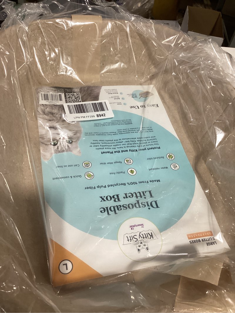 Condition photo showing Good Condition for Kitty Sift Disposable Cat Litter Box Large, 6 Count, Durable Portable for Travel and Home, Eco-Friendly Disposable Litter Box Controls Odor Litter Box Only Large (6-Piece Set)