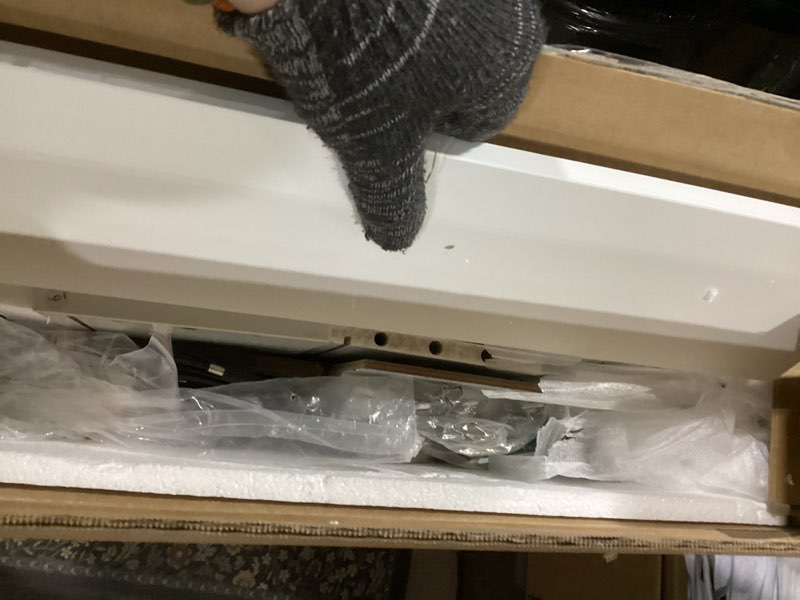 Condition photo showing As Is for ChooChoo Bathroom Medicine Cabinet with Mirror, Modern Mirror Cabinet with LED Lights, Bathroom Wall Cabinet with Adjustable Shleves, Towel Bar, White