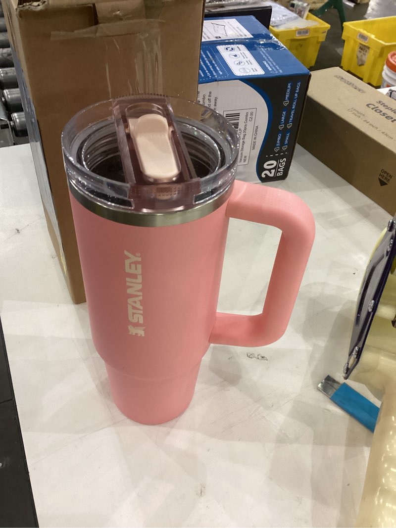 Condition photo showing As Is for STANLEY Quencher ProTour Flip Straw Tumbler with Leakproof Lid | Built-In Straw & Handle | Cupholder Compatible for Travel | Insulated Stainless Steel Cup | BPA-Free 30 Ounces Pink Mesa
