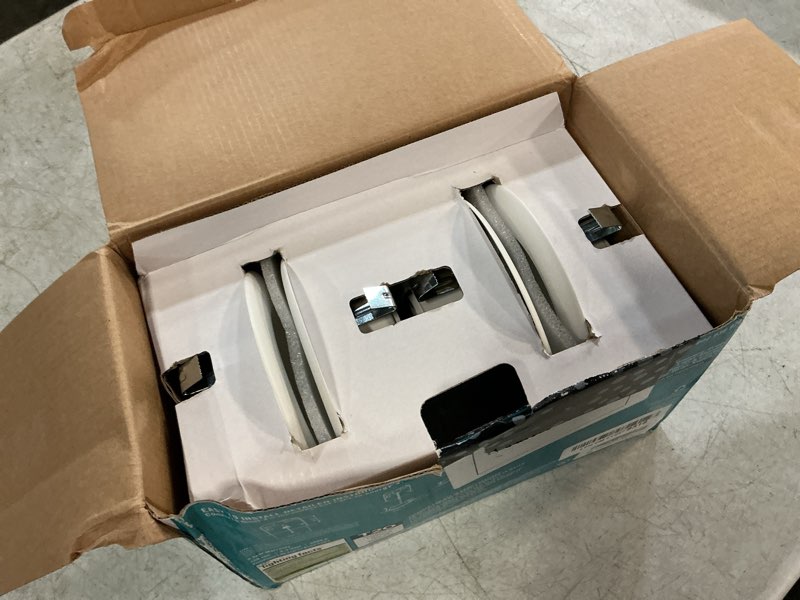 Condition photo showing As Is for ecosmart 4 in. white integrated led recessed trim, daylight (4-pack)
