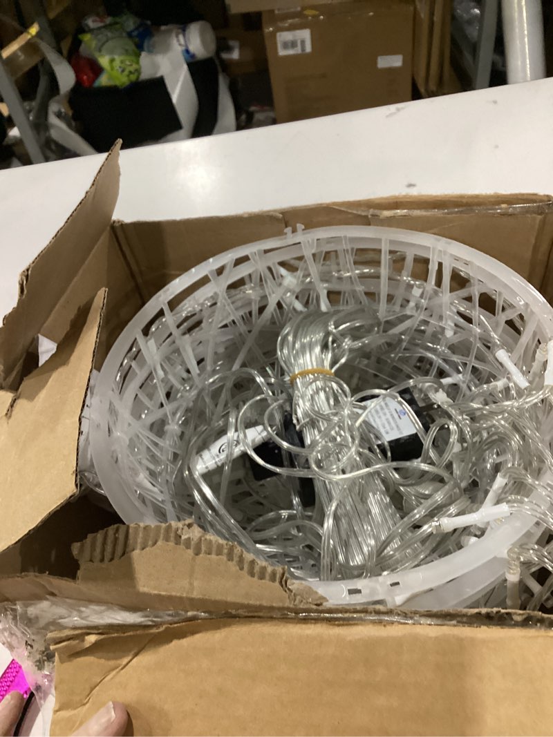Condition photo showing As Is for outdoor christmas balls lights 4 pack hanging 7.1" led garden sphere tree lights 8 modes waterproof glow globe lights with memory timer plug for party yard porch eave patio xmas decorations-warm white warm white 7.1 inch