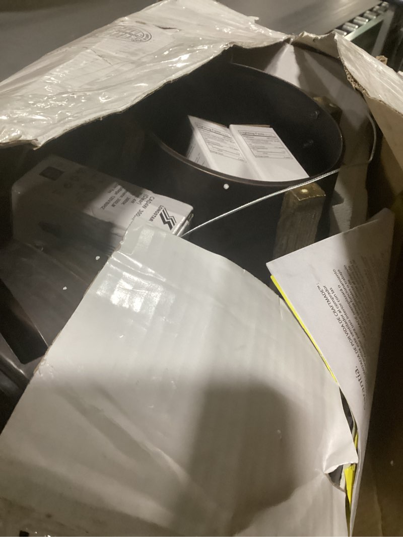 Condition photo showing As Is for Craftmade WIN56ABZWP5 Winton Rustic 56" Ceiling Fan with Light and Remote, 5 Weathered Pine Blades, Aged Bronze Brushed