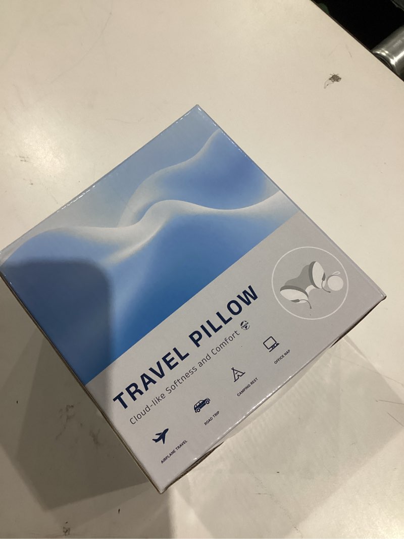Condition photo showing New/Like New for Travel Pillow for Airplanes, Neck Pillow eases Neck and Shoulder Pain on Long Flights, Adaptive Memory Foam Sleep Support, Portable Carry Case, Eye Mask and Earplugs Travel Set(Grey I)