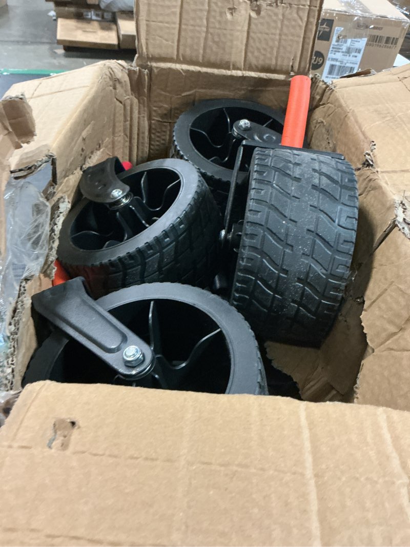 Condition photo showing As Is for Collapsible Wagon with Big Wheels, Beach Wagons Carts Foldable with All-Terrain Wheels, Large Weight Capacity Heavy Duty Carts with Cup Holders for Camping, Garden, Sports, Grocery Black