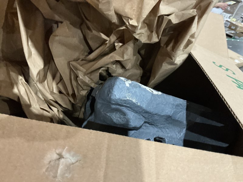Condition photo showing As Is for alpine corporation 11" tall waterproof bluetooth solar-powered wireless rock speaker with 50 foot range high-fidelity sound, and portable audio system, gray
