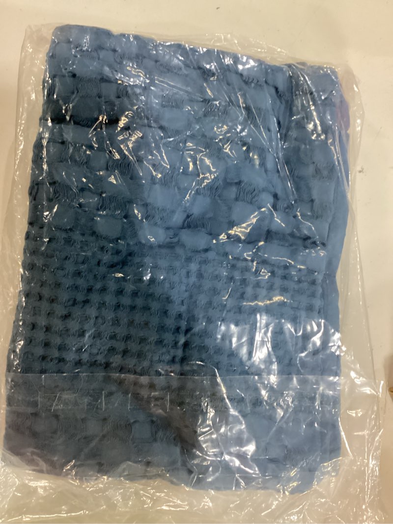 Condition photo showing Good Condition for (size unknown) phf 100% cotton waffle weave lumbar pillow cover no insert, 2 pack elegant home decorative rectangle throw pillow covers for bed couch sofa, blue