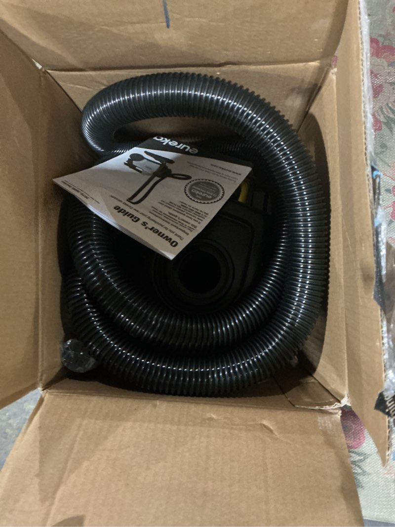 Condition photo showing As Is for eureka 3670m canister cleaner, lightweight powerful vacuum for carpets and hard floors, w/ 5bags,yellow