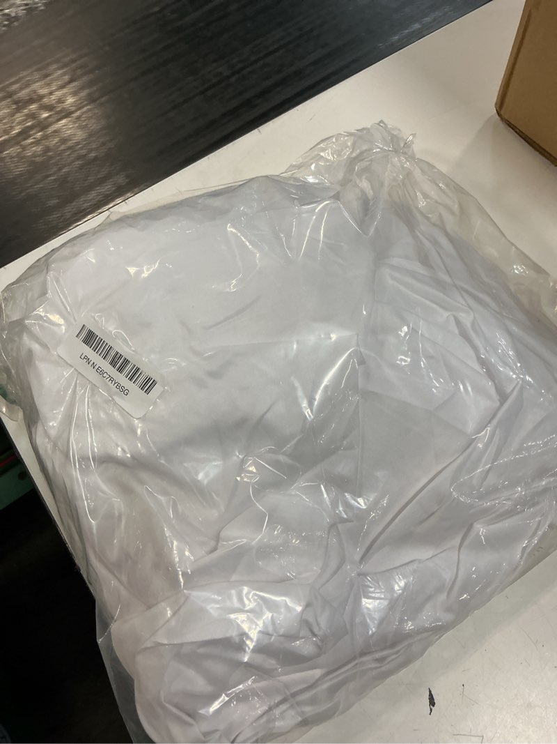 Condition photo showing New/Like New for california design den queen size fitted sheet only - 100% cotton, 600 thread count, soft deep pocket bottom fitted sheet, sateen weave, premium-feel bedding, featuring foot side indicator - white queen 01 - bright white