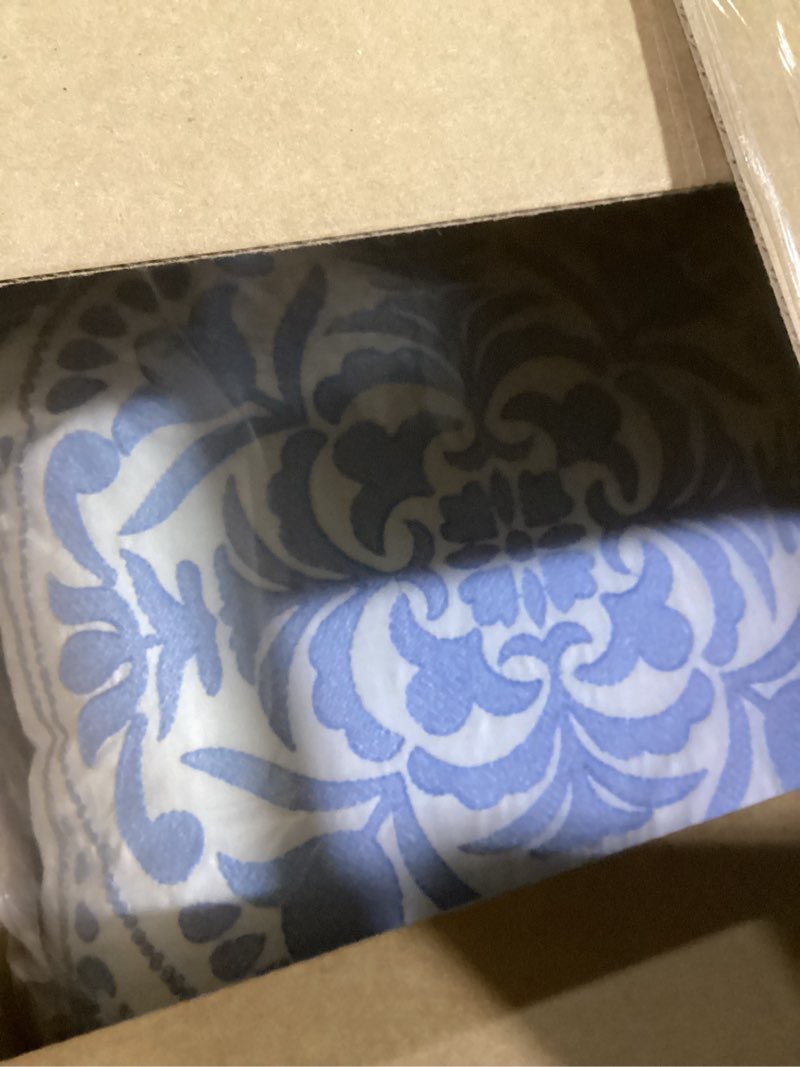 Condition photo showing Good Condition for laura ashley home - throw pillow with envelope closure, elegant home decor for bed or sofa (mila blue, 18" x 18") mila blue 18 x 18-inch