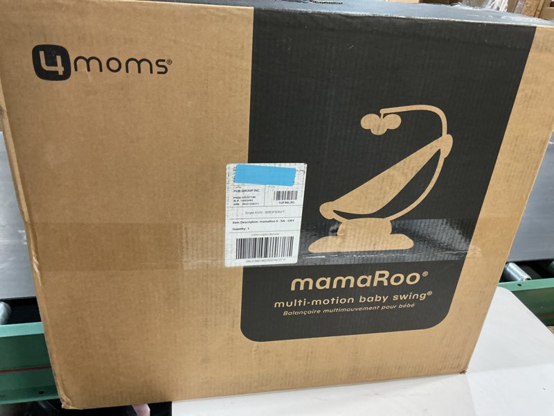 Condition photo showing New/Like New for 4moms MamaRoo Multi-Motion Baby Swing, Bluetooth Enabled with 5 Unique Motions, Grey