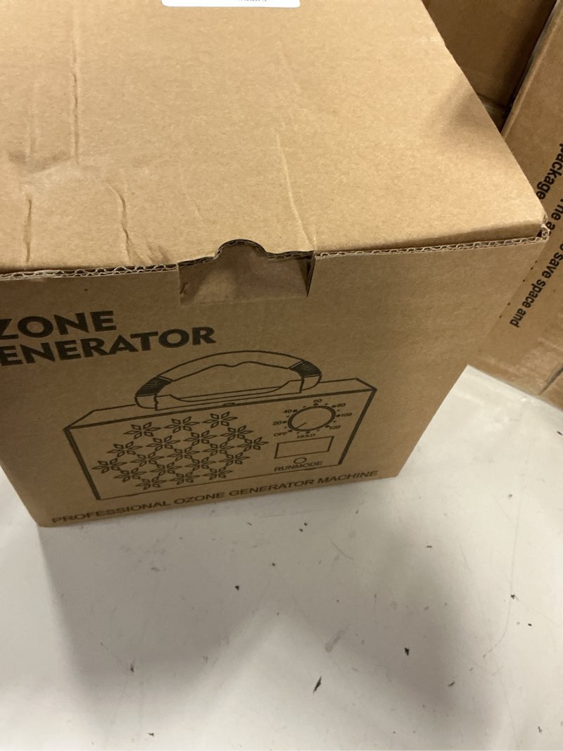 Condition photo showing New/Like New for 120,000mg/h ozone generator machine with temp/humidity display, triple side vents for enhanced airflow - faster & wider ozone odor eliminator air purifier for home car pets, up to 6000 sqft, blue