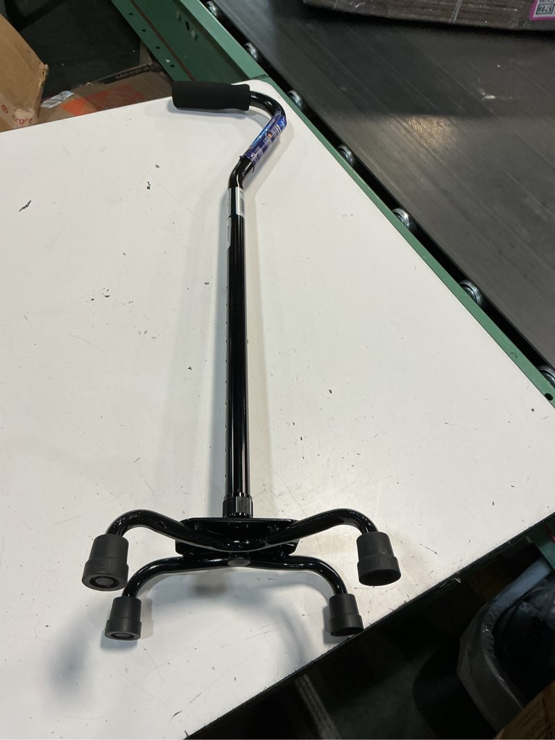 Condition photo showing Good Condition for medline aluminum quad cane with small base for balance, knee injuries, leg surgery recovery & mobility, portable, lightweight walking aid for seniors & adults