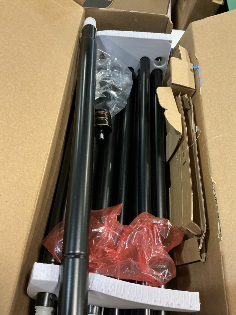 Condition photo showing Good Condition for tonial1 inch double curtain rods for windows 66 to 120 inches, heavy duty decorative drapery rod 32 to 144 inches with classic cap finial, black black 66-120”