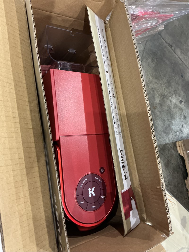Condition photo showing Good Condition for keurig k- slim single serve k-cup pod coffee maker, with 3 brew sizes, multistream technology, 46oz removable reservoir, scarlet red