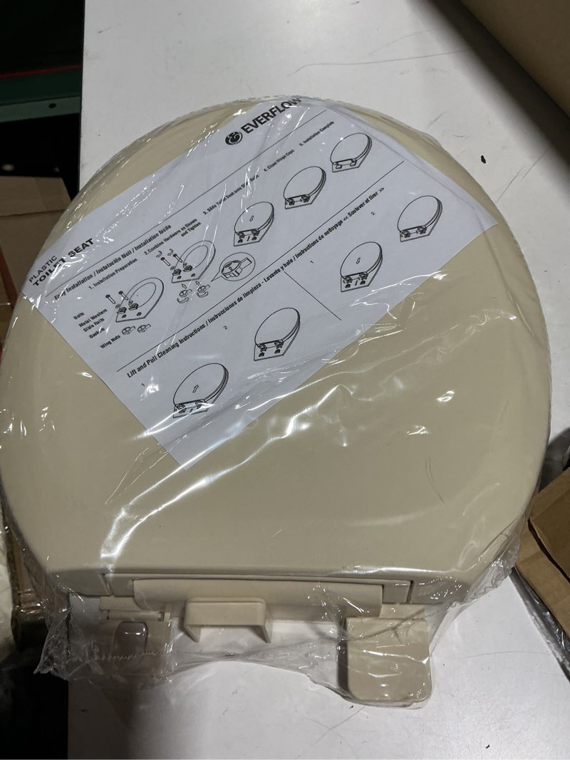 Condition photo showing Good Condition for highcraft b4tspr round plastic toilet seat slow close ? easy remove, bone round plastic bone
