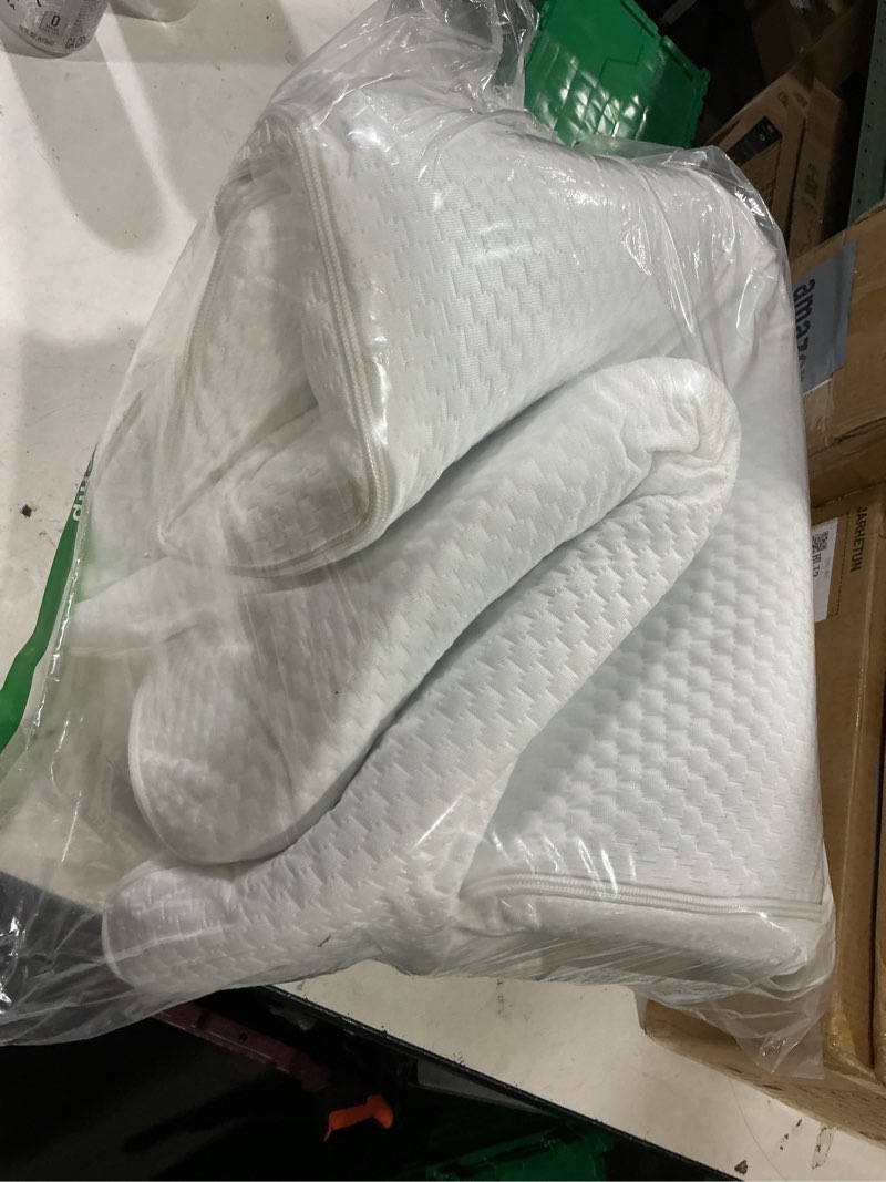Condition photo showing As Is for lisara bassinet mattress, 41" x 29" dual sided gel memory foam mattress with waterproof, removable and breathable ice silk cover, fit for 4moms breeze plus portable playard rectangle 41" x 29"