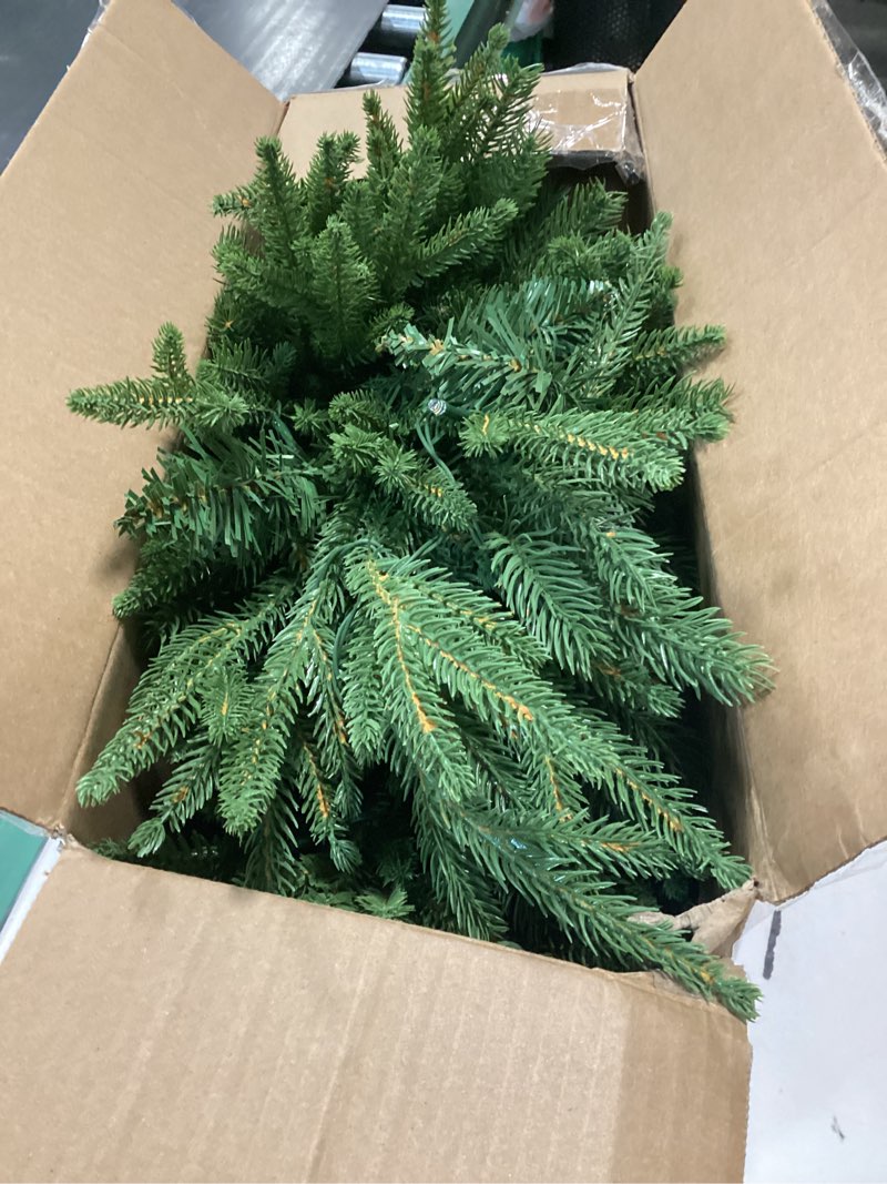 Condition photo showing As Is for 3FT Pre-lit Artificial Small Mini Christmas Tree with 70 Warm White Multi-Color LED Lights, Remote Control and Timer, Perfect for Xmas Tabletop Decorations, Home, Kitchen, Dining Table top Green Green 3ft