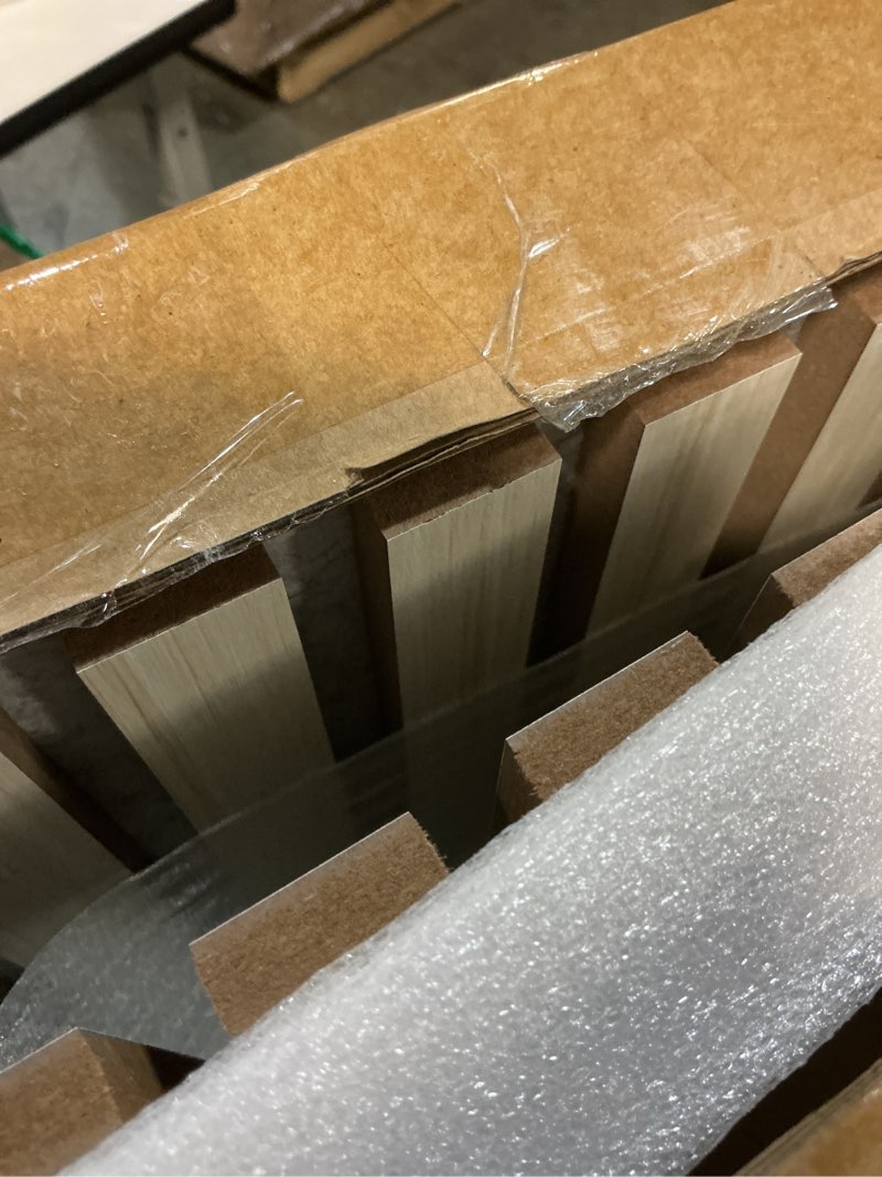 Condition photo showing Good Condition for art3d 2 wood slat acoustic panels for wall and ceiling - 3d fluted sound absorbing panel with wood finish - white elm 2pcs - 47.2?23.6in. white elm