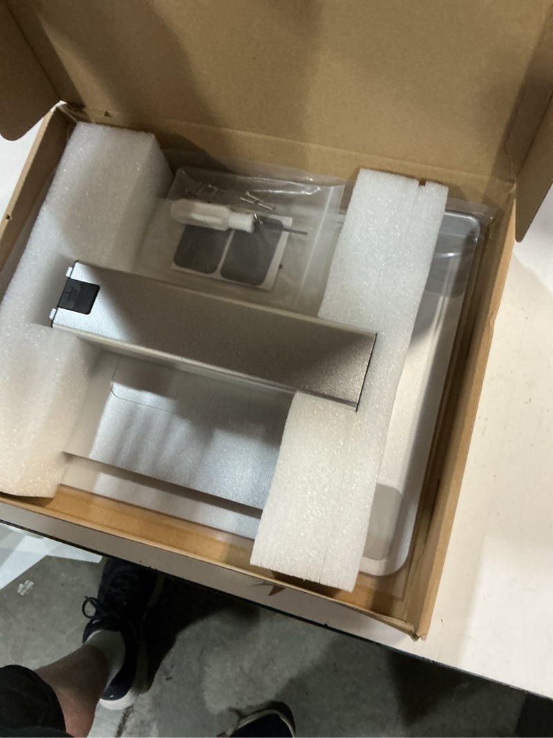 Condition photo showing New/Like New for Laptop Stand for Desk, Ergonomic Aluminum Laptop Stand Adjustable Height from 7-15", Sitting and Standing Laptop Riser for 10-17" Notebook (Silver)