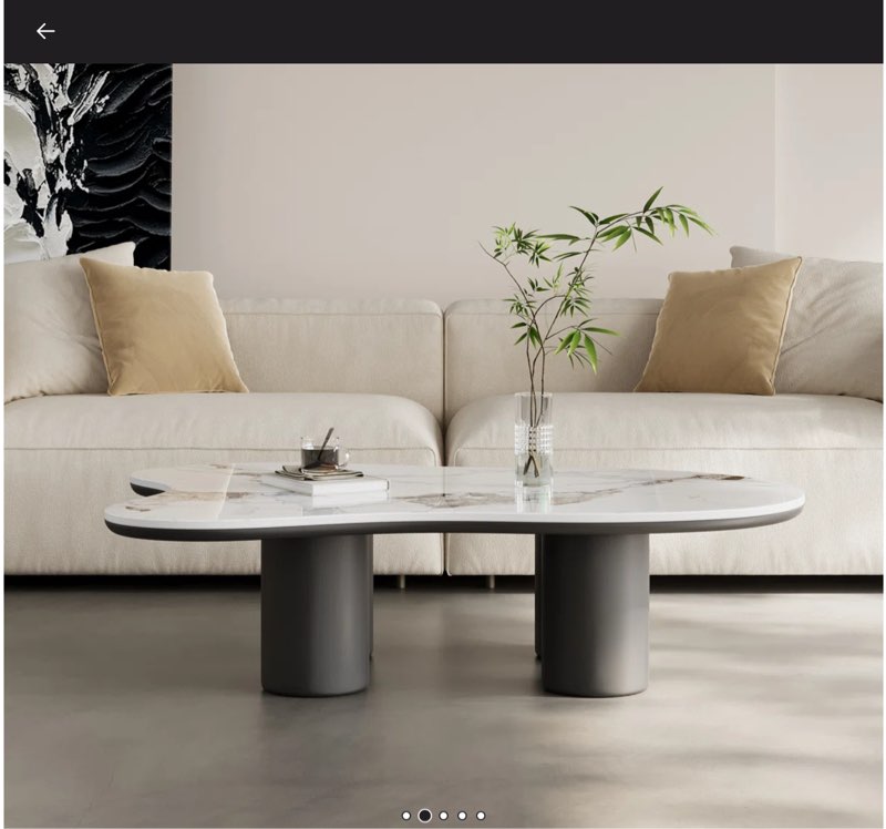 masiyah single cloud shape foue legs black and white coffee table