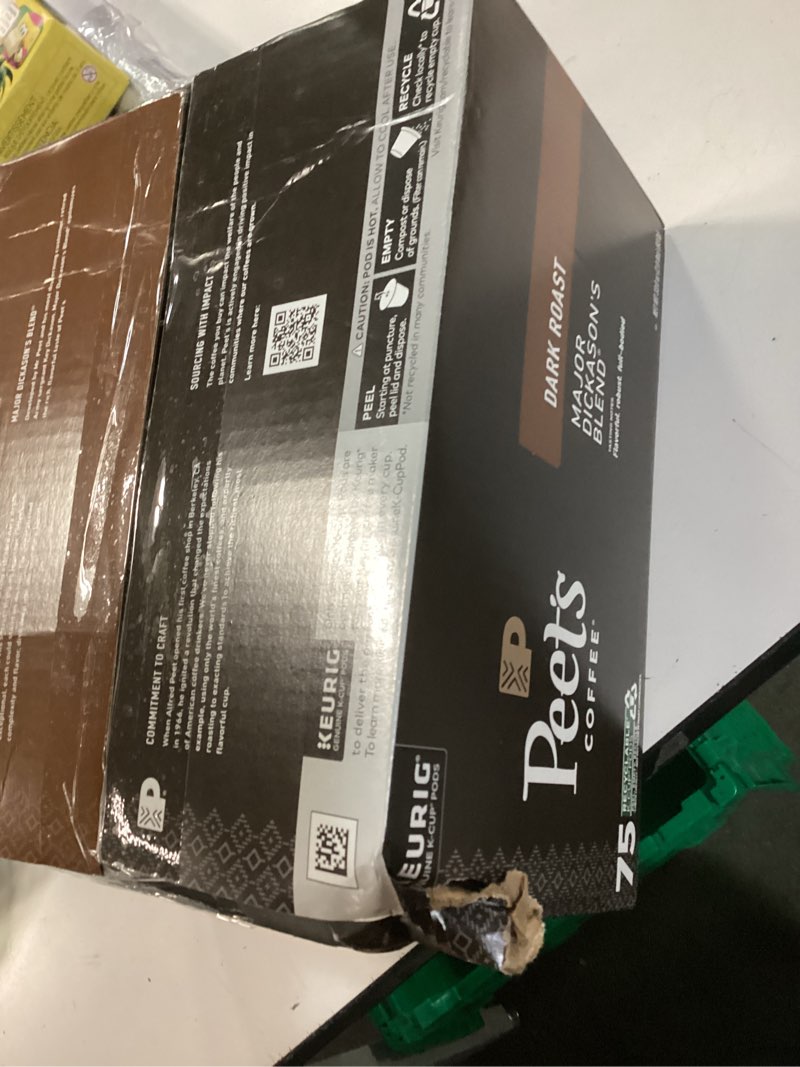 Condition photo showing New/Like New for peet's coffee, dark roast keurig k-cup pods, 100% arabica coffee - major dickason's blend 75 count (1 box of 75 pods) major dickason's blend 75 count (pack of 1)