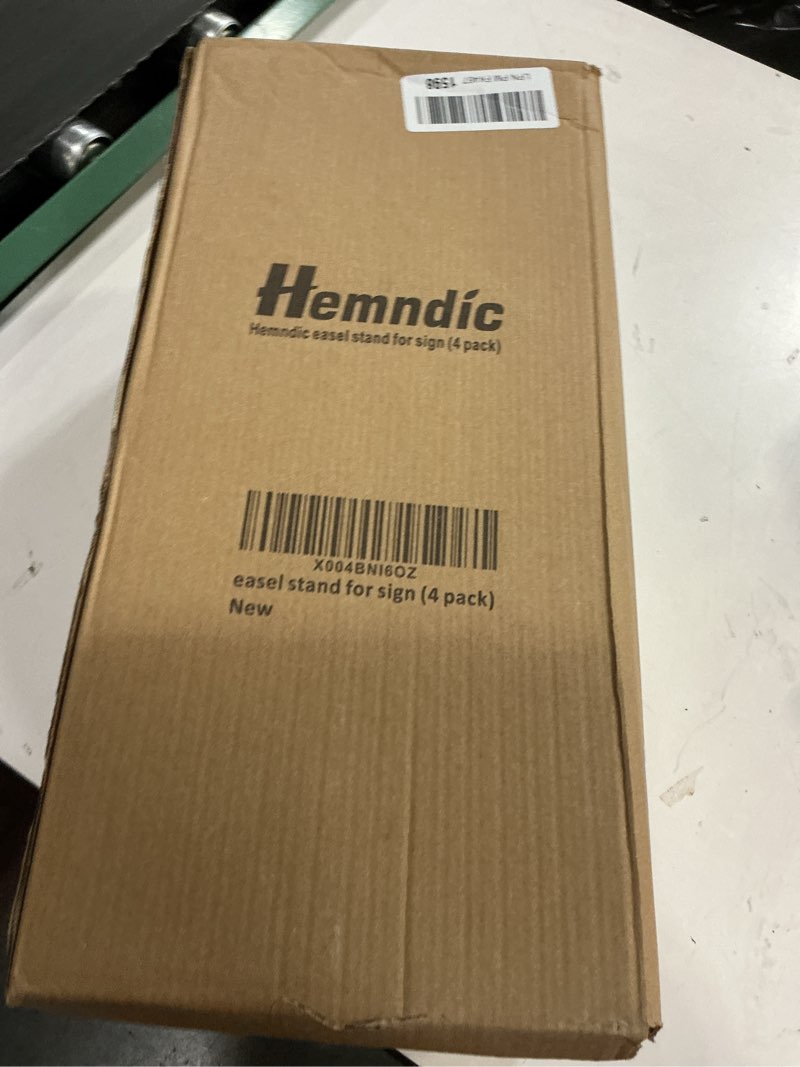 Condition photo showing New/Like New for Easel Stand for Sign, Hemndic 66" Easels Stand for Painting Heavy Duty, Portable Travel Easel for Display (4 Pack)