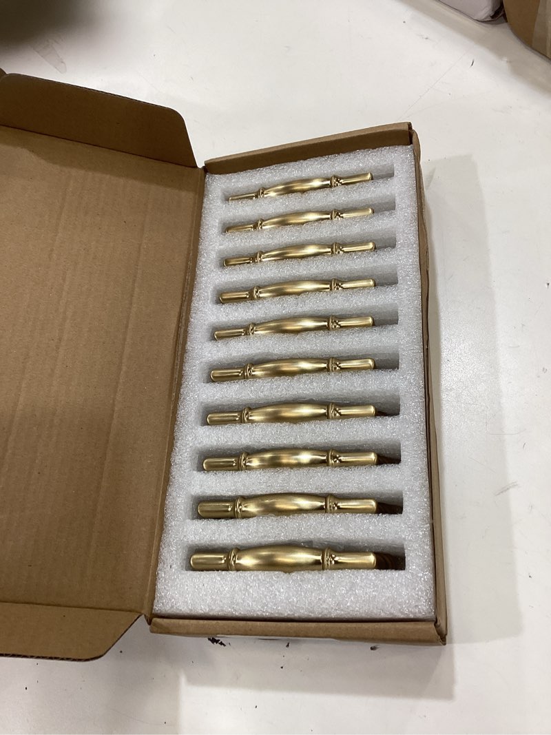 Condition photo showing Good Condition for khtumeware 10 pack 3 inch(76mm) champagne bronze cabinet pulls heavy duty solid satin brass cabinet handles kitchen cabinet hardware for cupboard drawer handles dresser pulls 3"(76mm) hole center champagne bronze 10