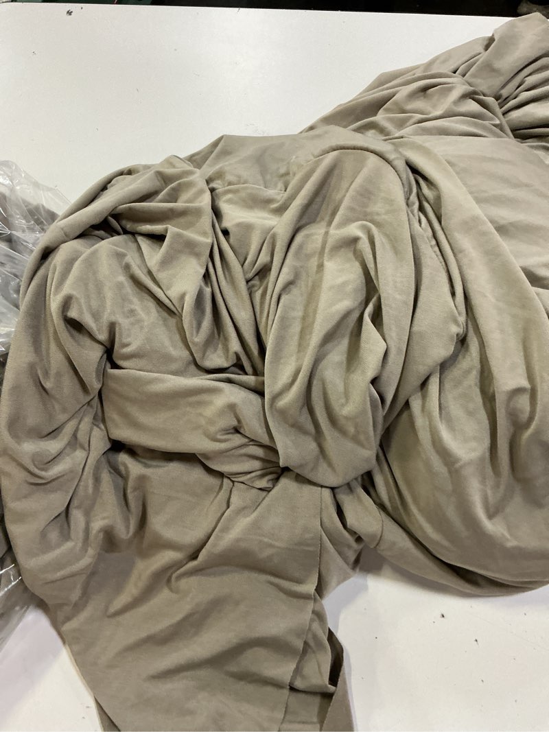 Condition photo showing As Is for 1 pack of 2 natural tablecloths for rectangle tables 4ft, wrinkle resistant spandex table cover fitted stretch table cloth with pleated ruffle skirts for party banquet dining birthday wedding natural 48\" x 24\" (rectangular)