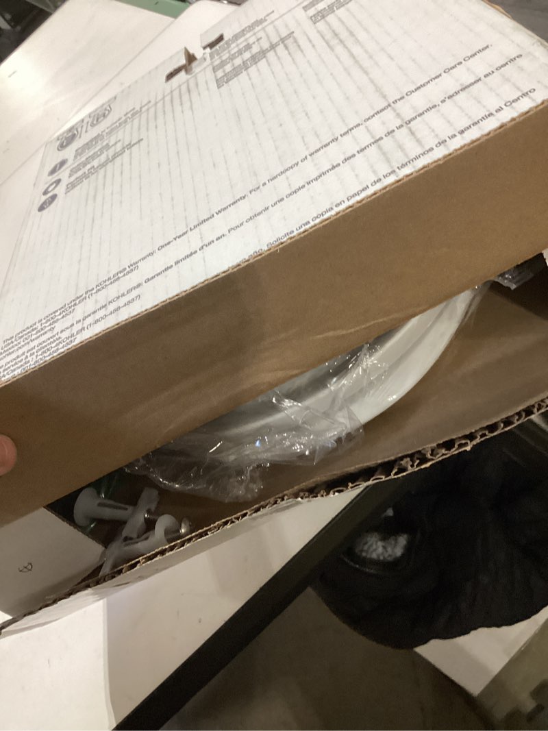 Condition photo showing Good Condition for KOHLER 4636-RL-0 Cachet ReadyLatch Elongated Toilet Seat Slow Close, Soft Close Toilet Seat Quiet Lid, Contoured Grip-Tight Bumpers Installation Hardware, Apartment Essentials, White White Elongated Ready Latch