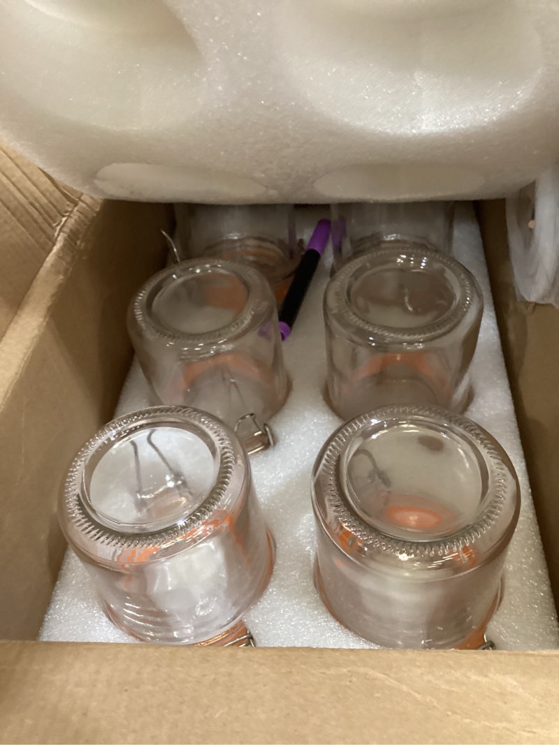 Condition photo showing Good Condition for 8 oz small airtight glass jars with lids,glass food storage canisters with lids, mini airtight storage container for kitchen canning, spice, honey, nuts, snacks, flour, set of 6 8oz*6-cylindrical