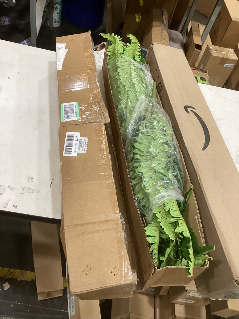 Condition photo showing Good Condition for dkaltm artificial boston fern bush- set of 2 large artificial ferns for outdoors, 45inch large faux ferns, suitable for office & living room decor, 55branches for each bouquet