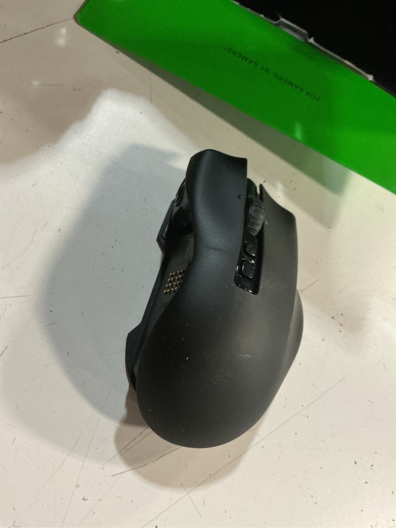 Condition photo showing As Is for razer naga v2 pro wireless mmo gaming mouse: 19+1 programmable buttons w/swappable side plates - hyperscroll pro wheel - focus 30k optical sensor - mouse switches gen-3-300 hr battery(incomplete)