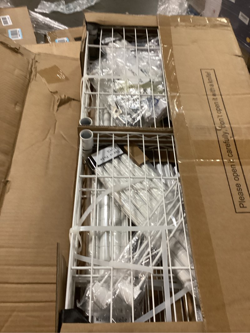 Condition photo showing Good Condition for Ulif E10 Clothes Rack?With Stretchable Hanger Rod?Freestanding Clothing Racks for Hanging Clothes?Adjustable Closet Organizer System?Portable Garment Rack 73-97"W x 15" D x 72" H?Max Load 800LBS?White