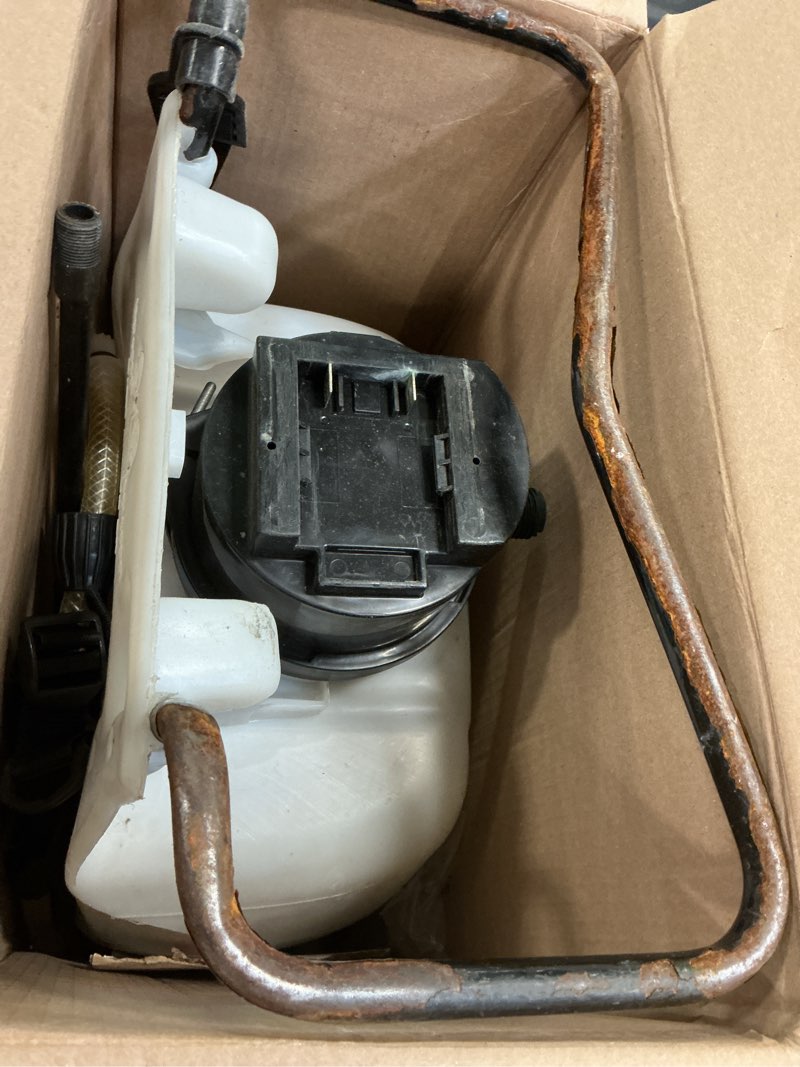 Condition photo showing As Is for Chapin International 63924 4-Gallon 24V Extended Spray Battery Backpack Sprayer, with Adjustable Brass Nozzle, 1-Pack, Translucent White Rechargeable