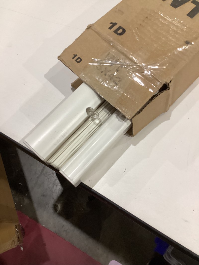 Condition photo showing Good Condition for dez furnishings cordless no tools 1" magnet mini blinds for metal doors, room darkening, 25" w x 42" h, white 25"w x 42"h