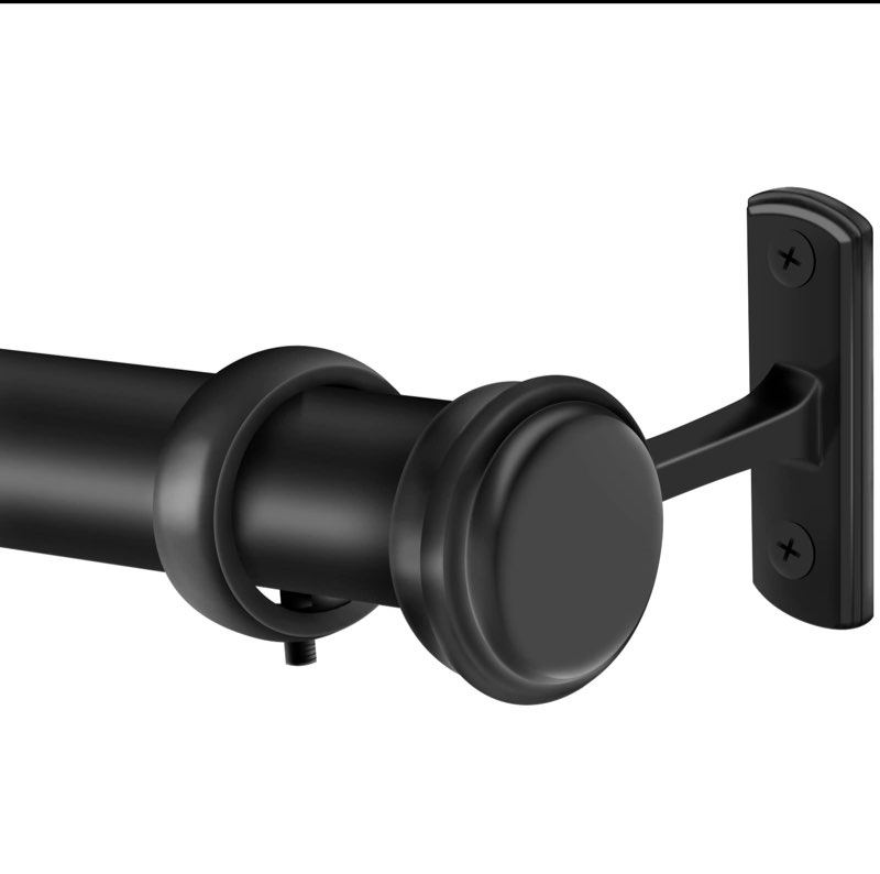 Curtain Rods, 1 Inch Curtain Rods for Windows 144 to 168, Black Curtain Rod, Hanging Curtain Rod with Brackets, Outdoor Curtain Rod, Telescope Curtain Rod, Rustic Curtai