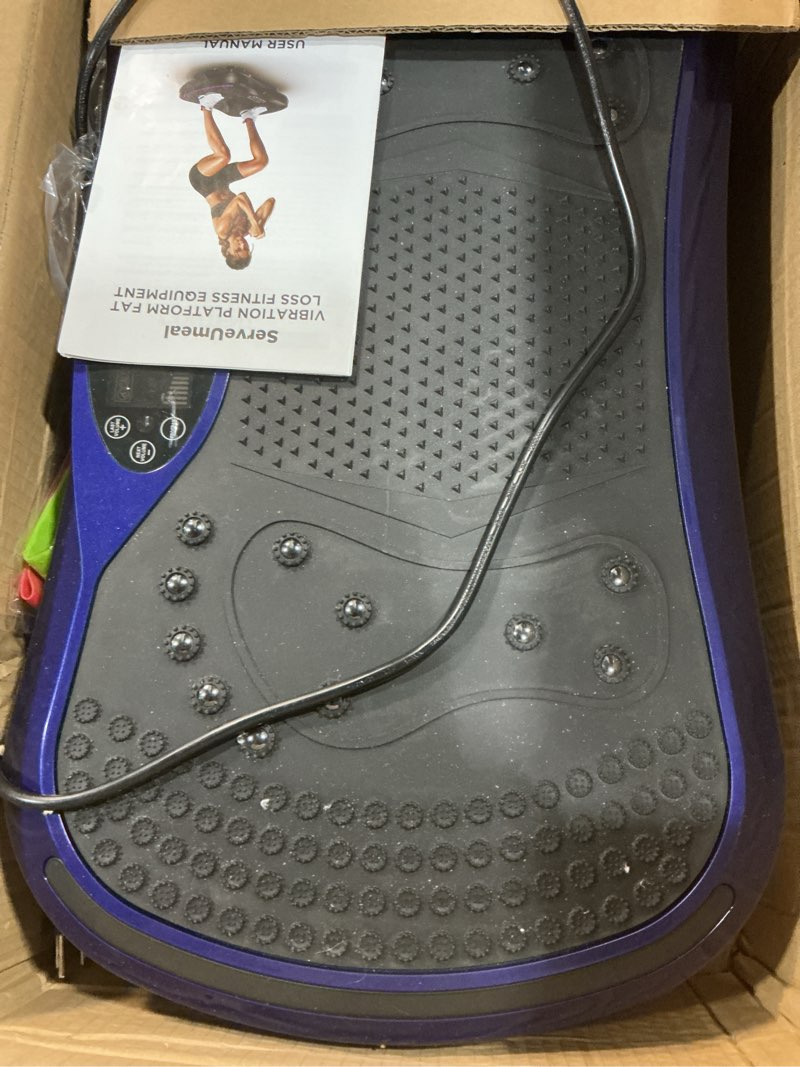 Condition photo showing Good Condition for softgym vibration plate exercise machine for lymphatic drainage,power vibrate stand shake board 450 lbs capacity whole body workout waver with fitness resistance bands weight loss gifts for women men slim- plus.blue