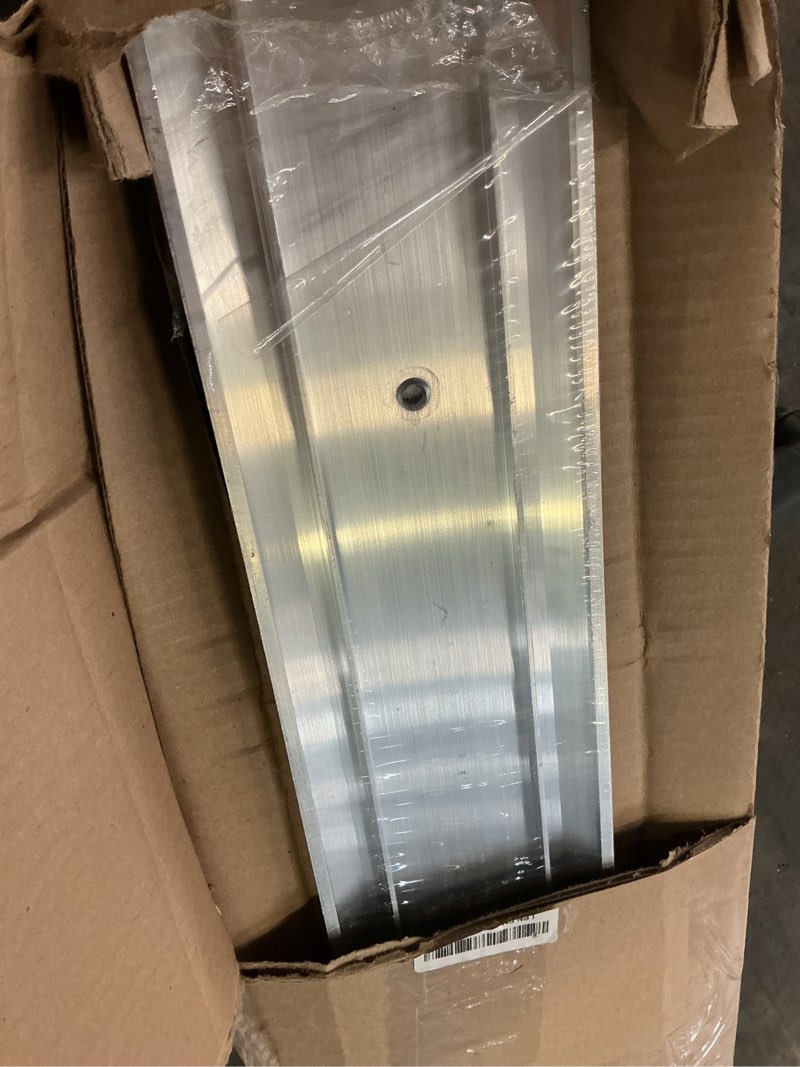 Condition photo showing Good Condition for M-D Building Products 68338 Aluminum Commercial Flat-Profile Threshold: Durable and Sleek Entryway Access Solution Draft Protection (5 in. x 1/2 in. x 72 in.) (Silver) Silver 5 in x 72 in
